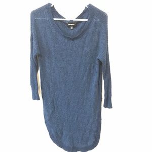 Express Blue Knit Tunic Sweater Size XS